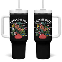 I Stand With Canada Greenland Mexico Panama Gaza Ukraine Tumbler With Handle Retro Floral