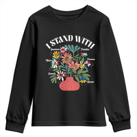 I Stand With Canada Greenland Mexico Panama Gaza Ukraine Youth Sweatshirt Retro Floral