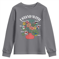 I Stand With Canada Greenland Mexico Panama Gaza Ukraine Youth Sweatshirt Retro Floral