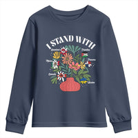 I Stand With Canada Greenland Mexico Panama Gaza Ukraine Youth Sweatshirt Retro Floral