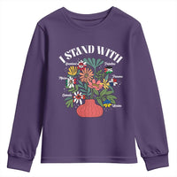 I Stand With Canada Greenland Mexico Panama Gaza Ukraine Youth Sweatshirt Retro Floral