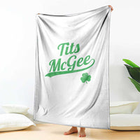 Tits McGee Throw Blanket Funny Womens St Patricks Day Vintage Shamrocks