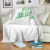Tits McGee Throw Blanket Funny Womens St Patricks Day Vintage Shamrocks