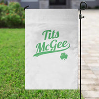Tits McGee Garden Flag Funny Womens St Patricks Day Vintage Shamrocks