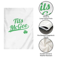 Tits McGee Garden Flag Funny Womens St Patricks Day Vintage Shamrocks