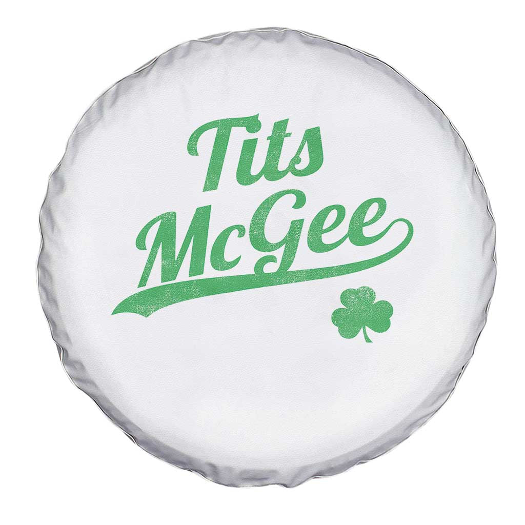 Tits McGee Spare Tire Cover Funny Womens St Patricks Day Vintage Shamrocks