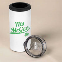 Tits McGee 4 in 1 Can Cooler Tumbler Funny Womens St Patricks Day Vintage Shamrocks