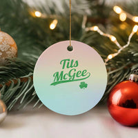 Tits McGee Ceramic Ornament Funny Womens St Patricks Day Vintage Shamrocks