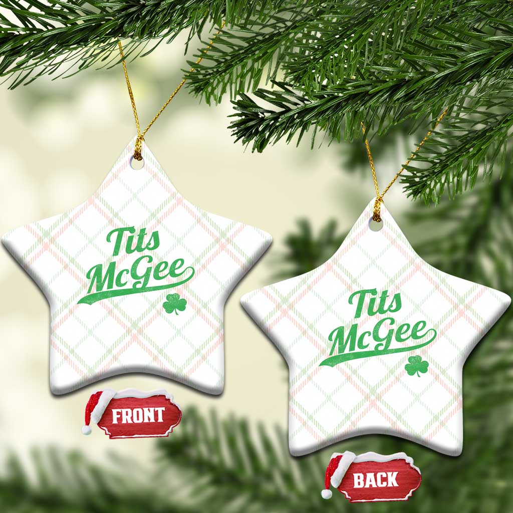 Tits McGee Ceramic Ornament Funny Womens St Patricks Day Vintage Shamrocks