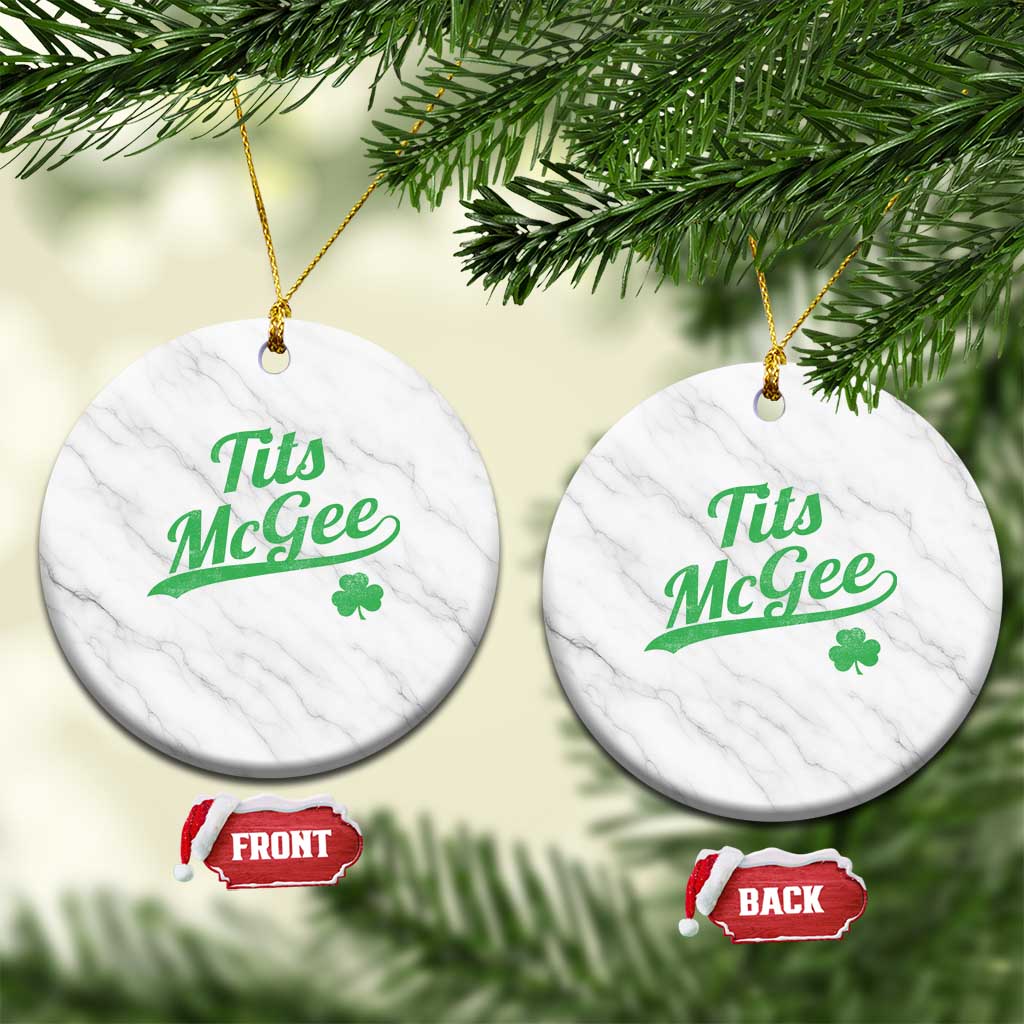 Tits McGee Ceramic Ornament Funny Womens St Patricks Day Vintage Shamrocks