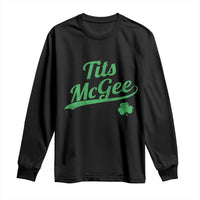 Tits McGee Long Sleeve Shirt Funny Womens St Patricks Day Vintage Shamrocks