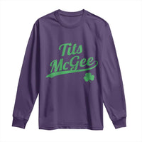 Tits McGee Long Sleeve Shirt Funny Womens St Patricks Day Vintage Shamrocks