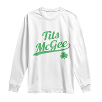 Tits McGee Long Sleeve Shirt Funny Womens St Patricks Day Vintage Shamrocks