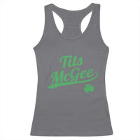 Tits McGee Racerback Tank Top Funny Womens St Patricks Day Vintage Shamrocks