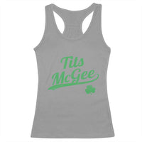 Tits McGee Racerback Tank Top Funny Womens St Patricks Day Vintage Shamrocks