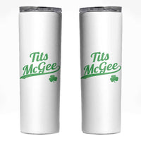 Tits McGee Skinny Tumbler Funny Womens St Patricks Day Vintage Shamrocks