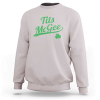 Tits McGee Sweatshirt Funny Womens St Patricks Day Vintage Shamrocks