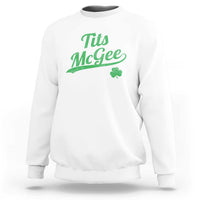 Tits McGee Sweatshirt Funny Womens St Patricks Day Vintage Shamrocks