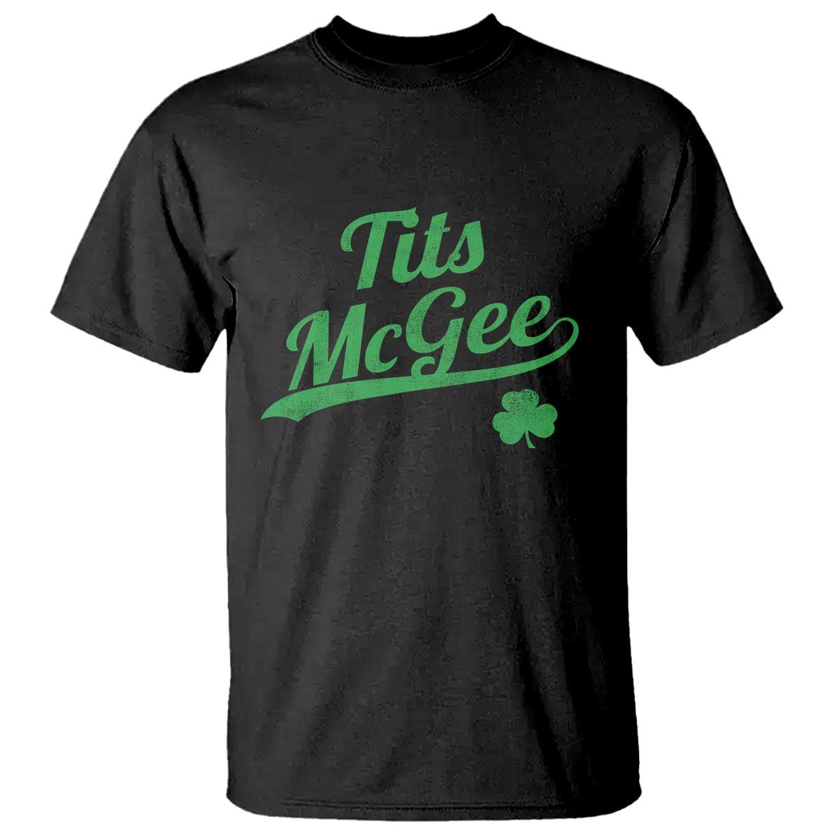 Tits McGee T Shirt Funny Womens St Patricks Day Vintage Shamrocks