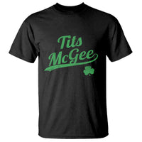 Tits McGee T Shirt Funny Womens St Patricks Day Vintage Shamrocks