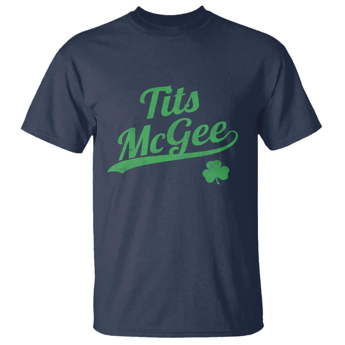 Tits McGee T Shirt Funny Womens St Patricks Day Vintage Shamrocks
