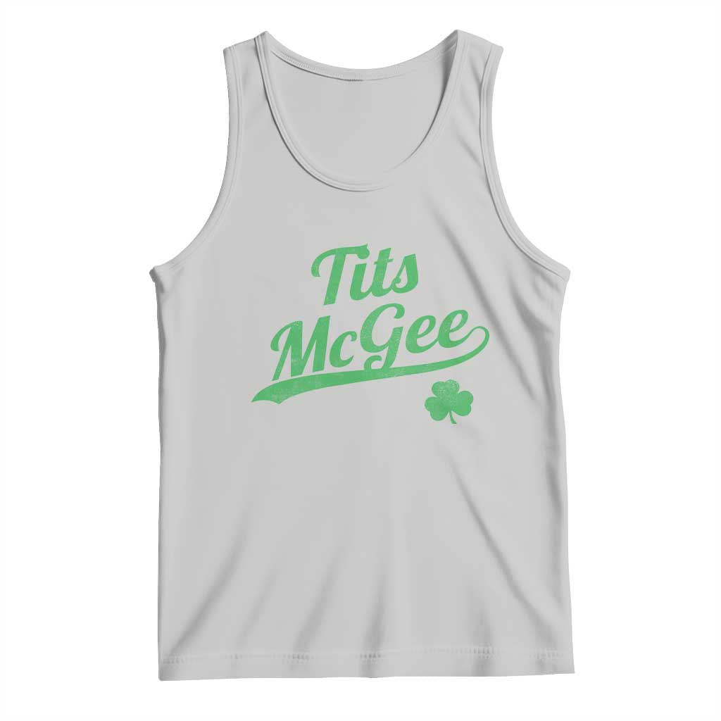 Tits McGee Tank Top Funny Womens St Patricks Day Vintage Shamrocks