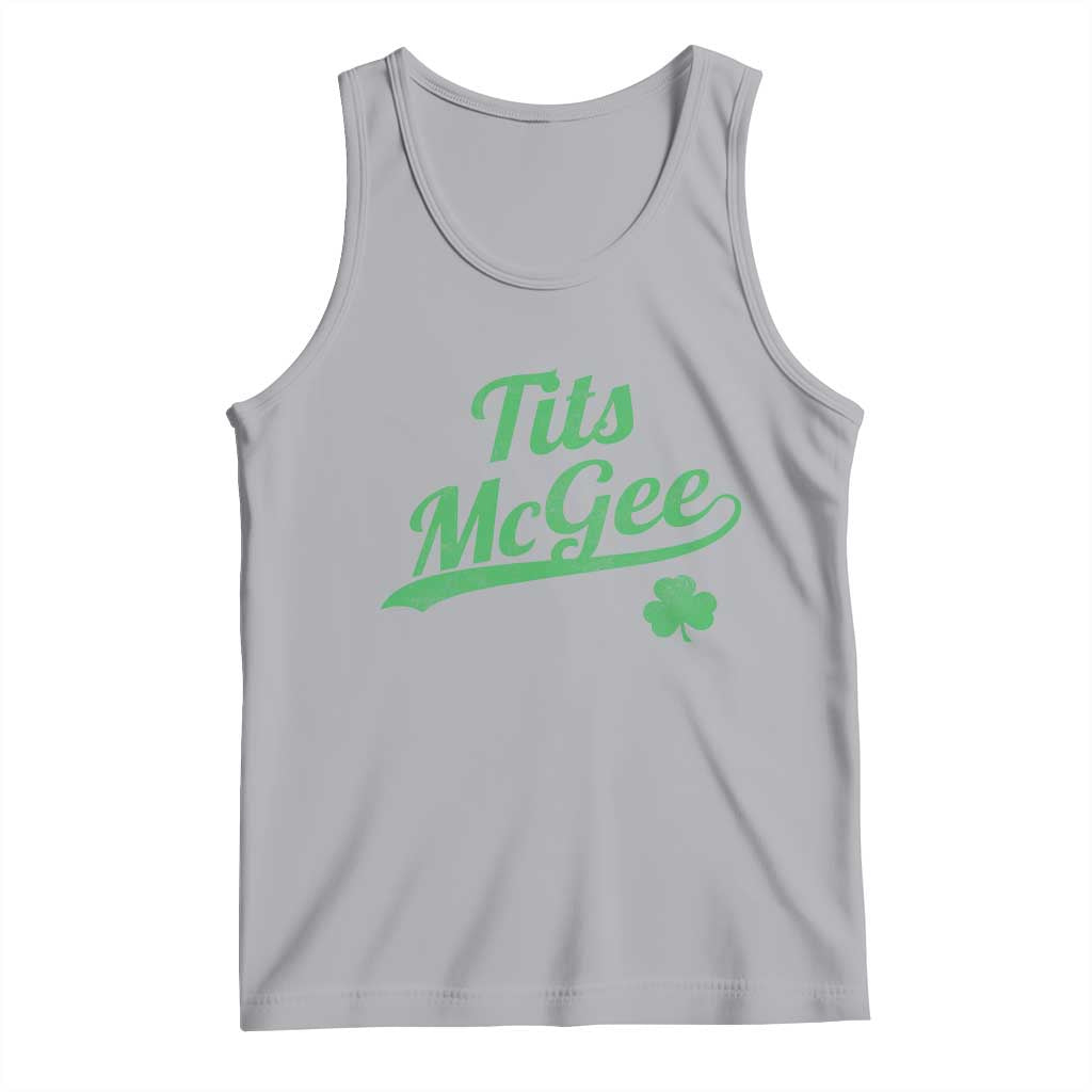 Tits McGee Tank Top Funny Womens St Patricks Day Vintage Shamrocks
