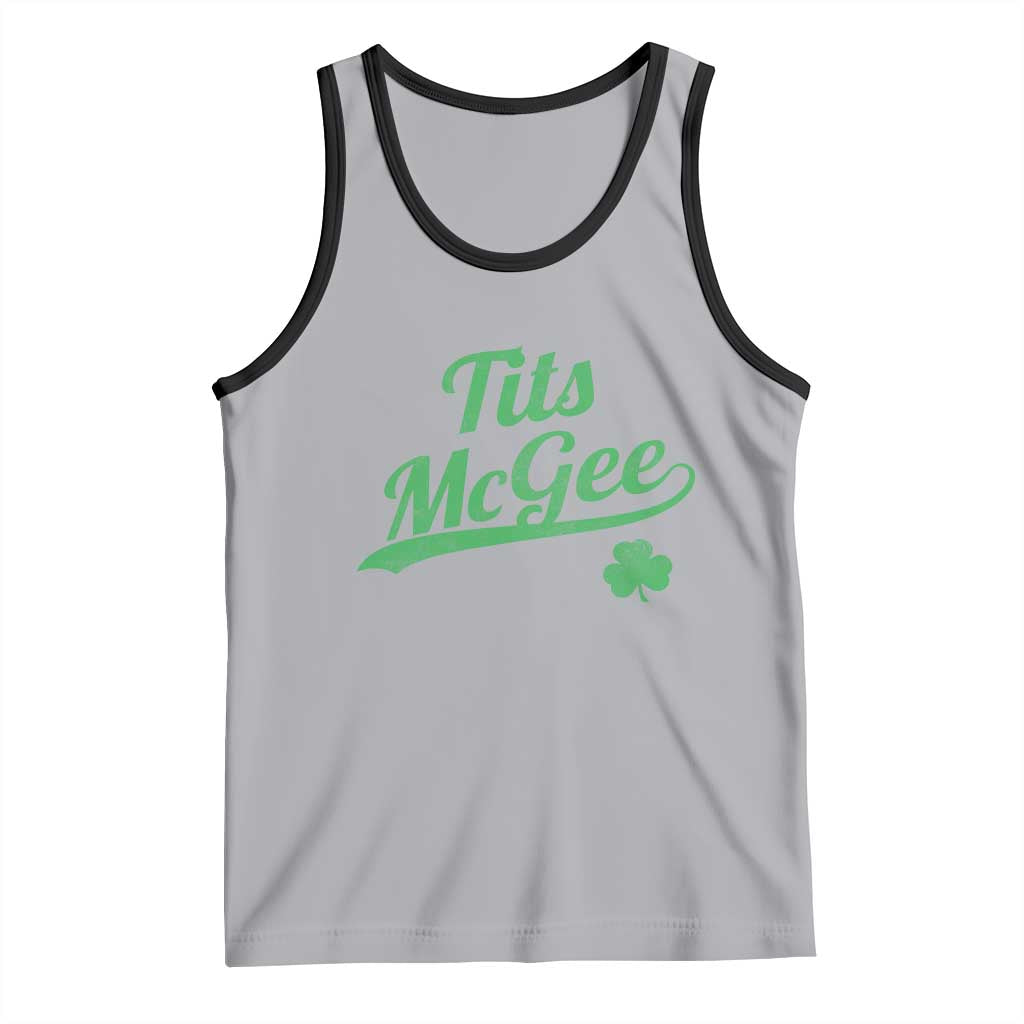 Tits McGee Tank Top Funny Womens St Patricks Day Vintage Shamrocks