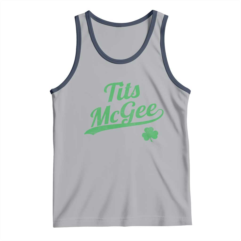 Tits McGee Tank Top Funny Womens St Patricks Day Vintage Shamrocks