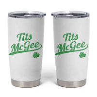 Tits McGee Tumbler Cup Funny Womens St Patricks Day Vintage Shamrocks