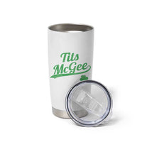 Tits McGee Tumbler Cup Funny Womens St Patricks Day Vintage Shamrocks
