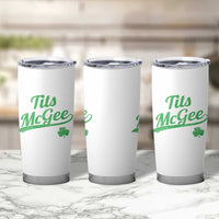 Tits McGee Tumbler Cup Funny Womens St Patricks Day Vintage Shamrocks
