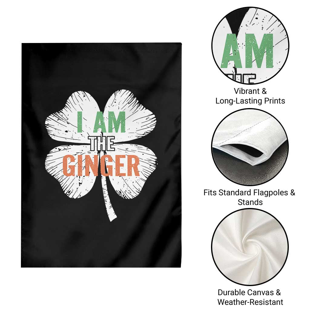 Funny St Patricks Day I Am The Ginger Garden Flag Irish Redhead Shamrock