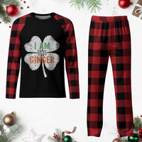 Funny St Patricks Day I Am The Ginger Plaid Pajama Set Irish Redhead Shamrock