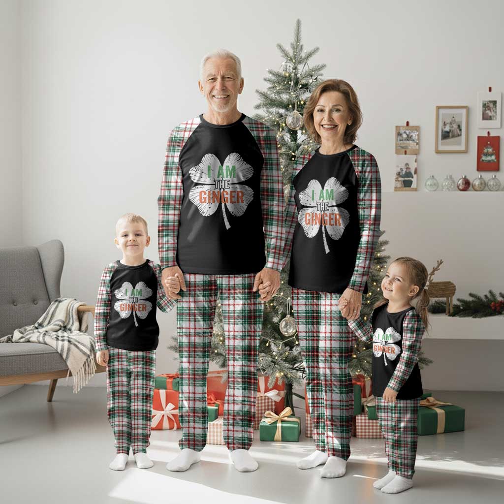 Funny St Patricks Day I Am The Ginger Plaid Pajama Set Irish Redhead Shamrock