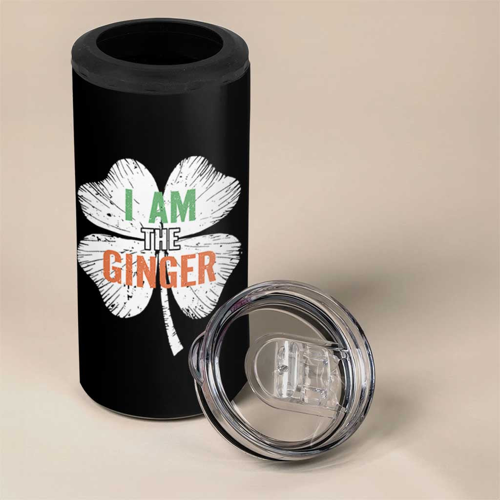 Funny St Patricks Day I Am The Ginger 4 in 1 Can Cooler Tumbler Irish Redhead Shamrock