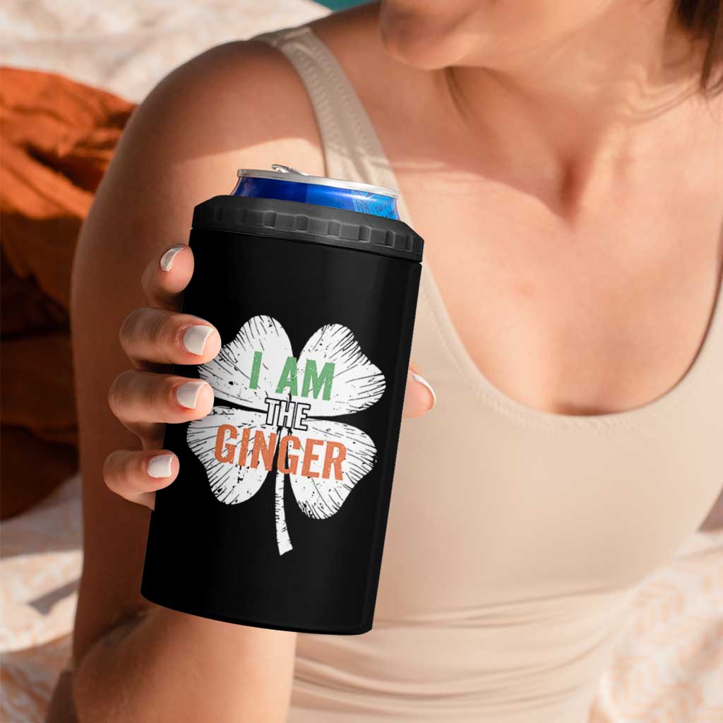 Funny St Patricks Day I Am The Ginger 4 in 1 Can Cooler Tumbler Irish Redhead Shamrock