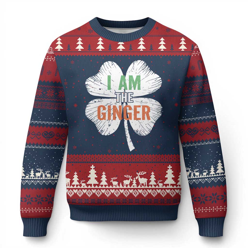 Funny St Patricks Day I Am The Ginger Ugly Christmas Sweater Irish Redhead Shamrock