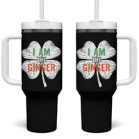 Funny St Patricks Day I Am The Ginger Tumbler With Handle Irish Redhead Shamrock