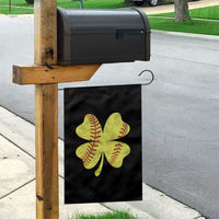 Softball St Patricks Day Irish Clover Sport Garden Flag