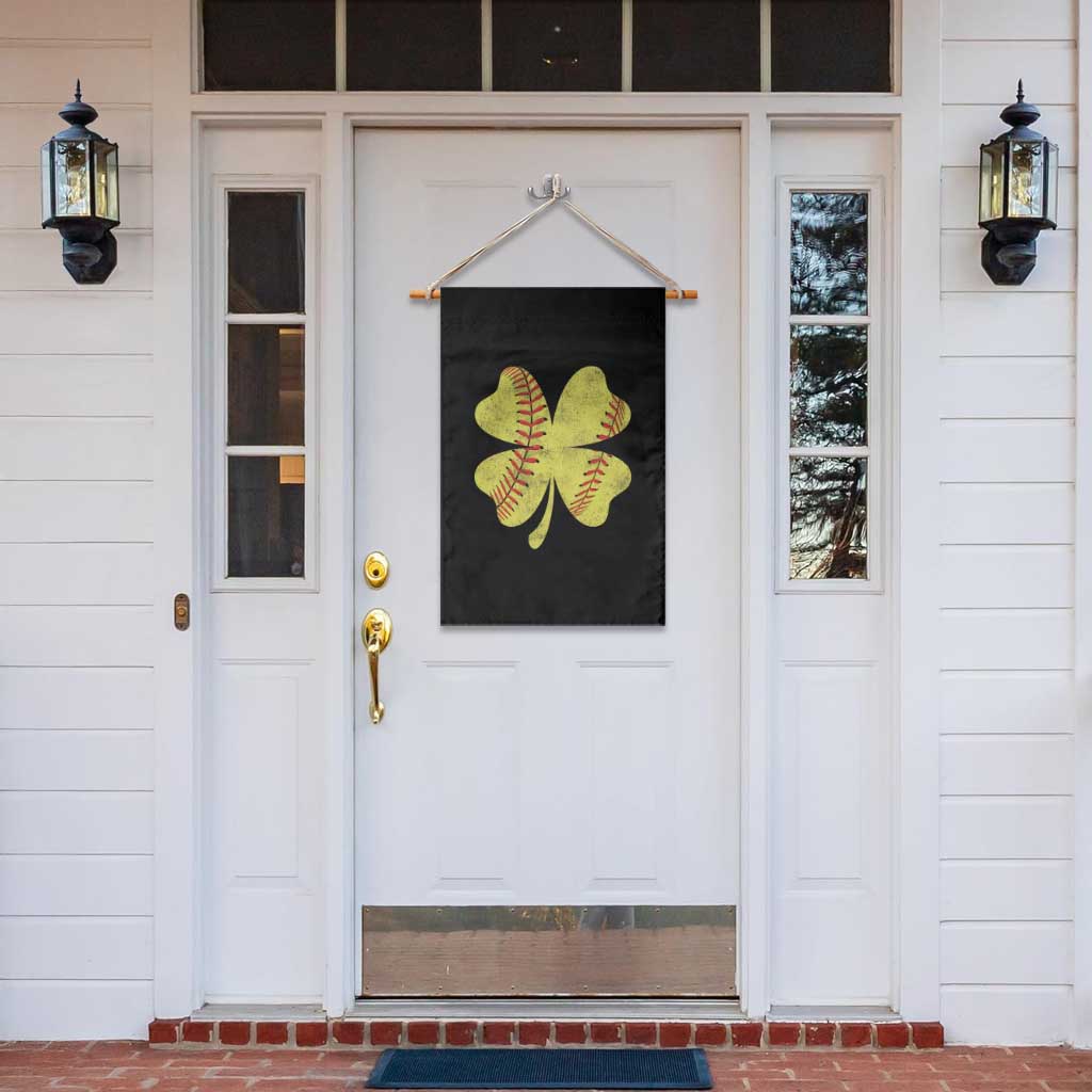 Softball St Patricks Day Irish Clover Sport Garden Flag