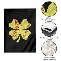 Softball St Patricks Day Irish Clover Sport Garden Flag