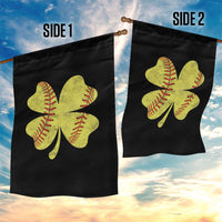 Softball St Patricks Day Irish Clover Sport Garden Flag