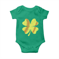 Softball St Patricks Day Irish Clover Sport Baby Onesie