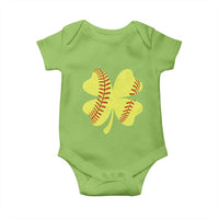 Softball St Patricks Day Irish Clover Sport Baby Onesie