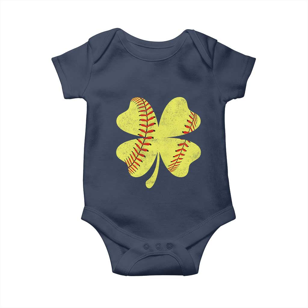 Softball St Patricks Day Irish Clover Sport Baby Onesie