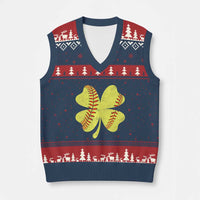 Softball St Patricks Day Irish Clover Sport V-Neck Knit Sweater Vest