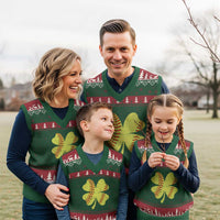 Softball St Patricks Day Irish Clover Sport V-Neck Knit Sweater Vest
