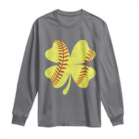 Softball St Patricks Day Irish Clover Sport Long Sleeve Shirt