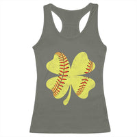 Softball St Patricks Day Irish Clover Sport Racerback Tank Top
